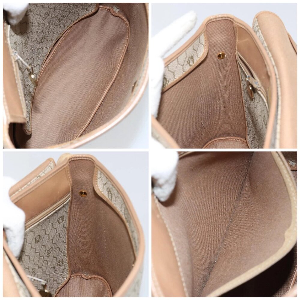 Christian Dior Honeycomb Canvas Shoulder Bag PVC Leather Beige Gold Auth ar13753 - Picture 16 of 16